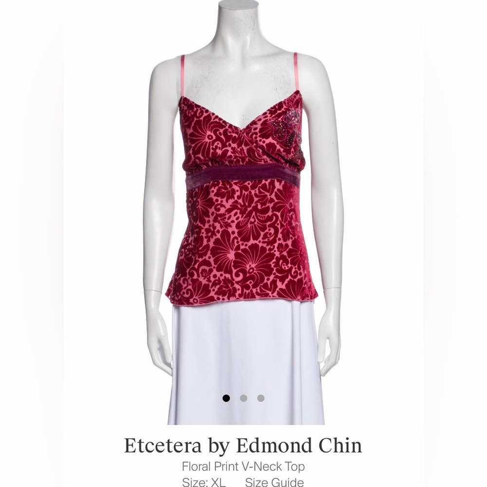 Etcetera by Edmund Chin - Floral Print - V neck top - XL
